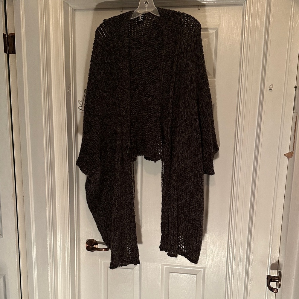 Tricot Chic Knit Asymmetrical Cardigan Poncho Made in Italy Size 4